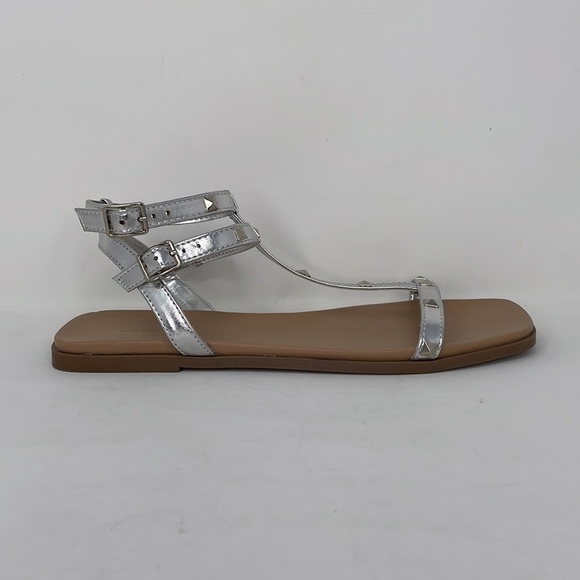 14th & Union Finley NWOT Nordstrom Gladiator Sandals Strappy Silver Size 8.5 - Picture 7 of 11